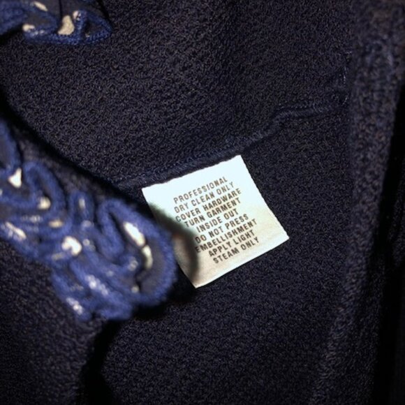 GORGEOUS St. John Navy Jacket; Ruffle; Size 10; Pre-Owned; Excellent Condition - Picture 8 of 15